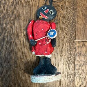 Handcrafted Red and Black Home Art Sculpture